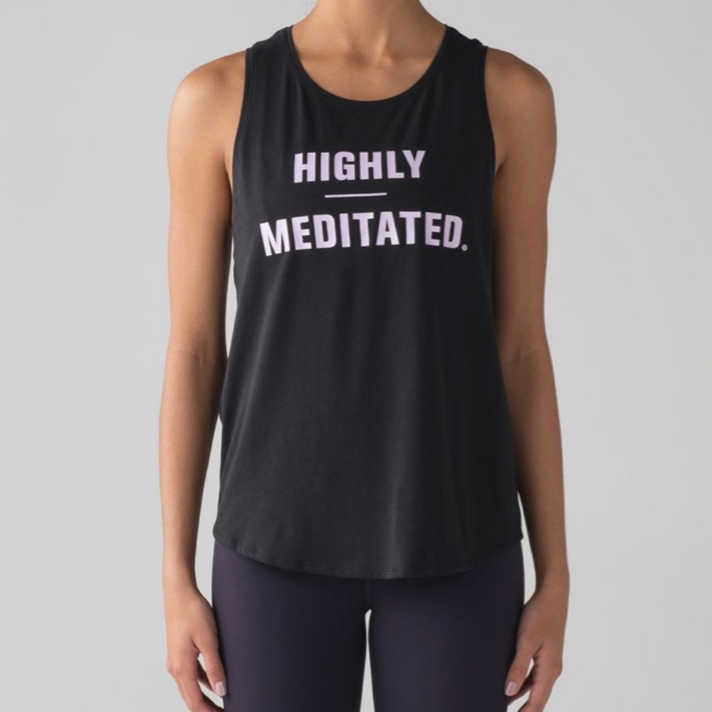 lululemon Muscle Love Tank (Highly Meditated) - Black - size 8